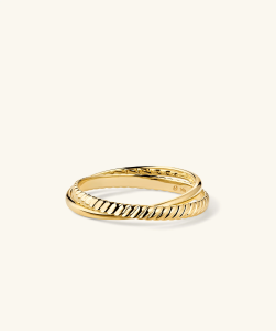 Gold twisted wedding band ring