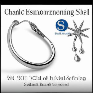 Silver earring with star and droplet design.