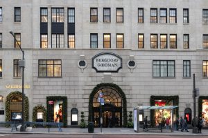 Bergdorf Goodman store entrance, New York City building facade.
