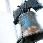 Historic Liberty Bell with visible crack, Philadelphia